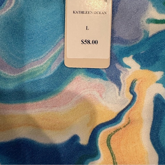 New! SUNNY LEIGH Women’s Blouse Top Shirt size Large NWT Blue Button Up - Picture 3 of 8